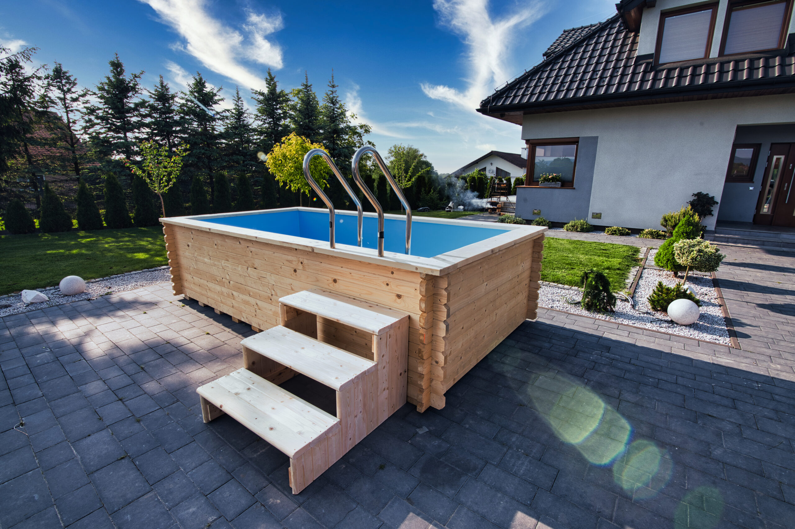 semafor fiktion Pub 4×2m swimming pool with polypropylene insert - Wooden Pools