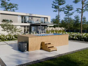 Basen Drewniany z wkładem polipropylenowym 480cm x 240cm (THERMO DREWNO)